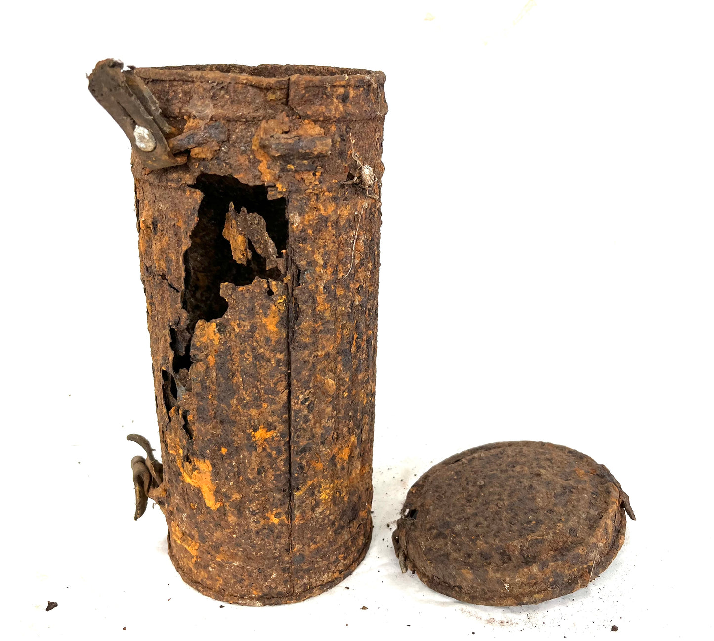 WW2 German Gas Mask Tin recovered from the Battle of Walcheren 1944. (2)