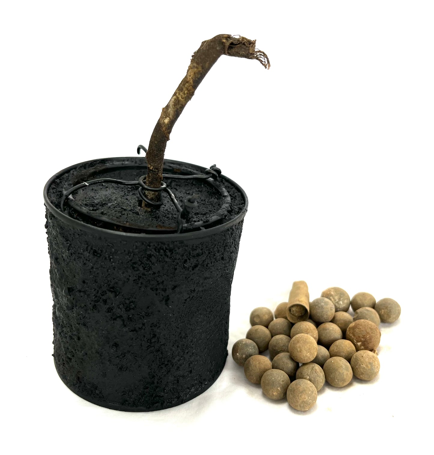 WW1 ‘Jam Tin’ improvised Grenade - with shrapnel - inert