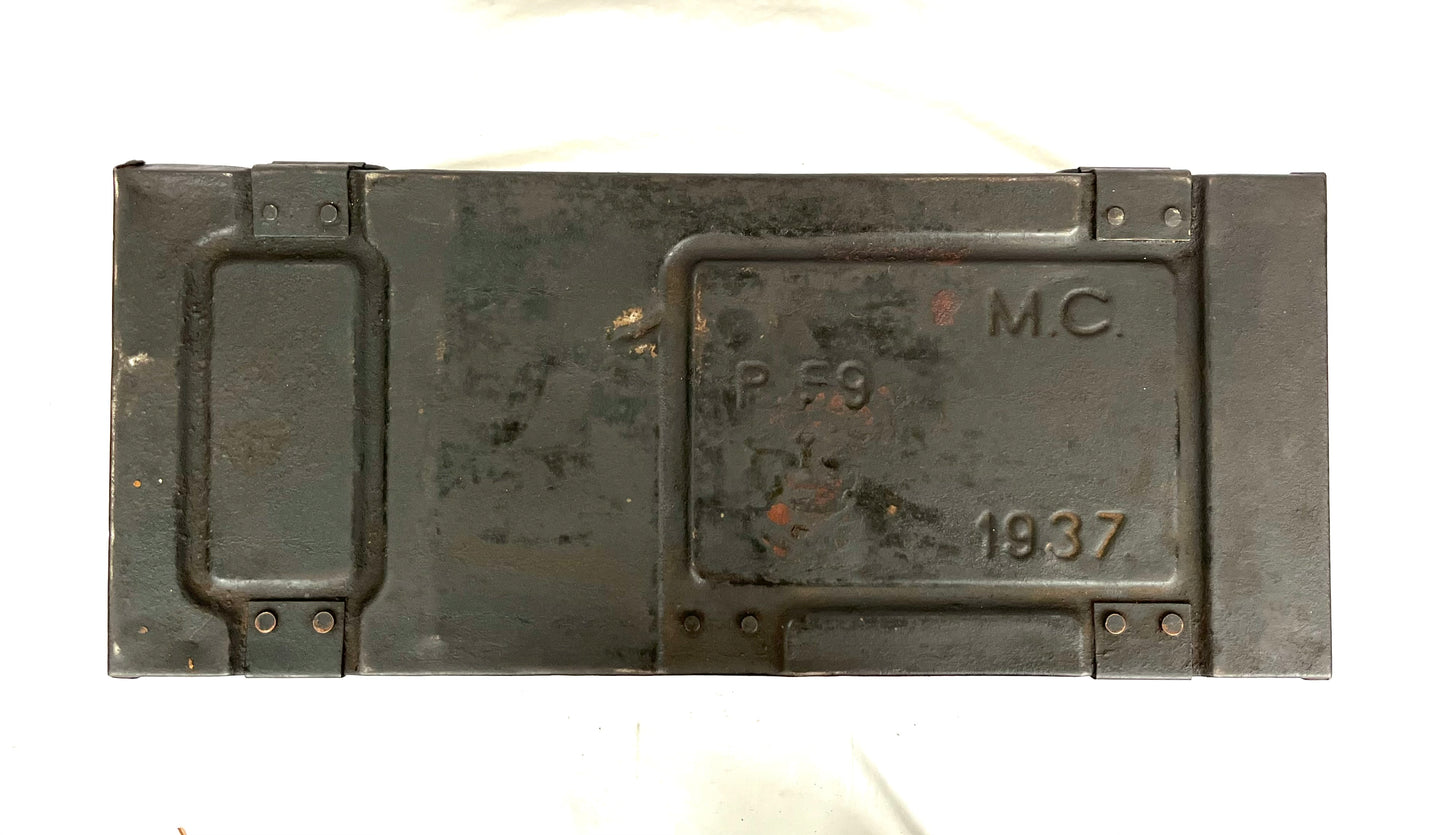 WW2 British 25 Pounder Shell Transit Box - Dated 1937 - from Dunkirk - Complete With Internal Racks.