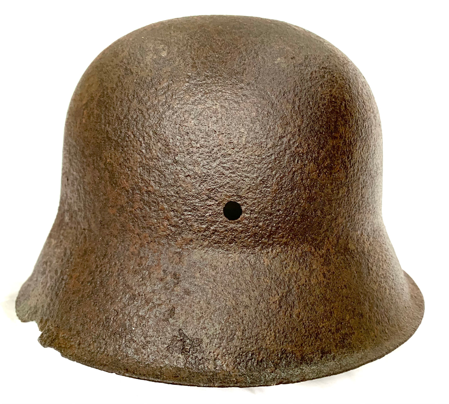 WW2 German M42 Waffen SS Battle Damaged Helmet from the 19 Waffen-Grenadier-Division der SS (lett. Nr. 2) found at Latgalia.