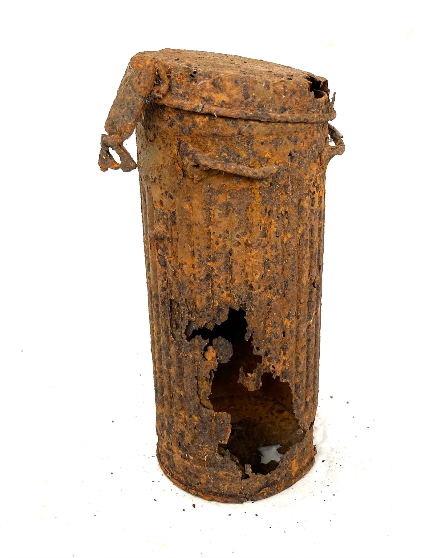 WW2 German Gas Mask Tin recovered from the Battle of Walcheren 1944. (1)