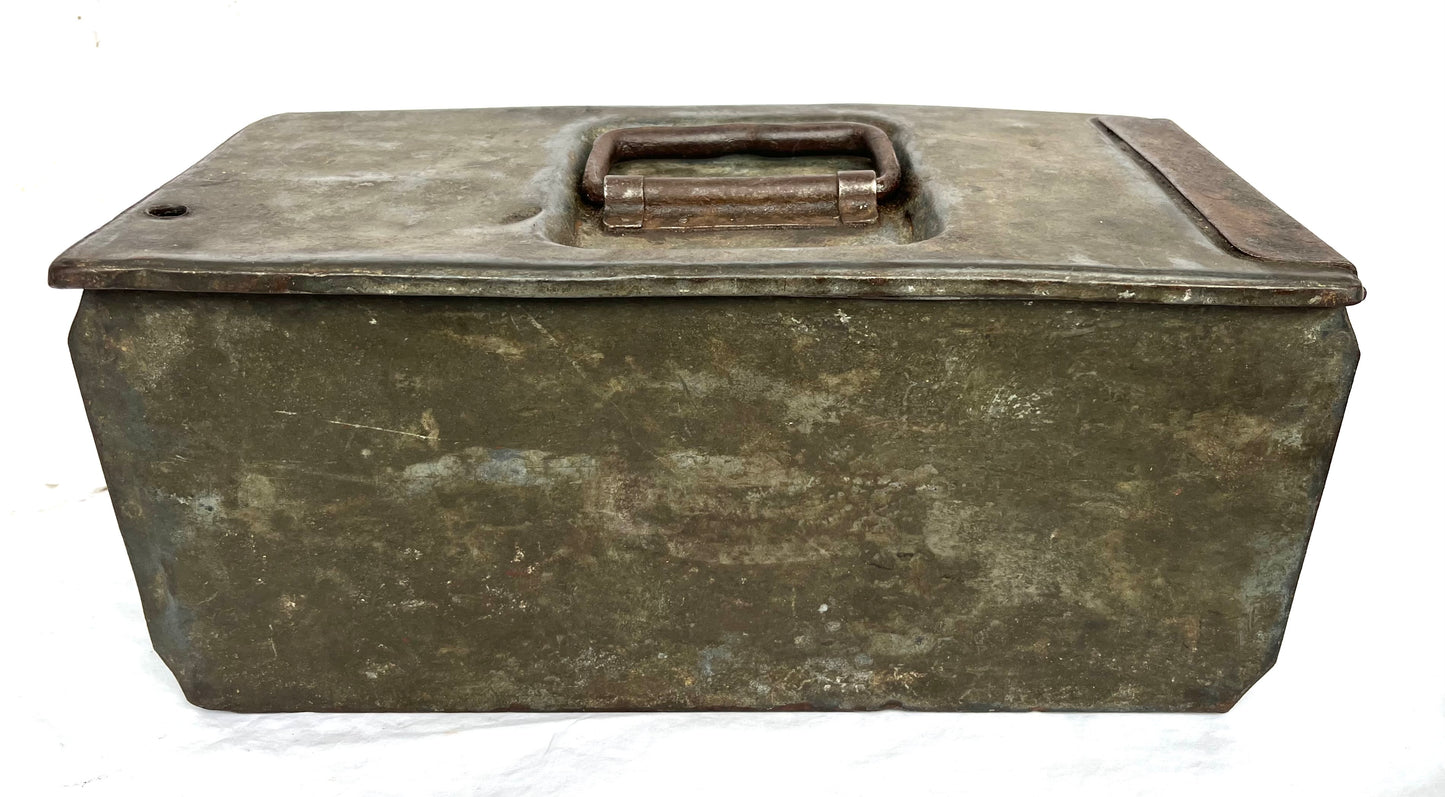 WW1 German MG08 Ammo Tin with Bullet Hole