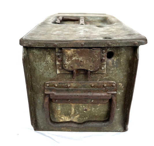 WW1 German MG08 Ammo Tin with Bullet Hole
