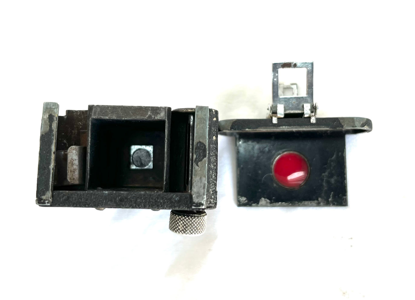 WW2 SOE Merlin Spy Camera with Film and Pigeon Leg Film Container hidden in Tin of Clotted Cream