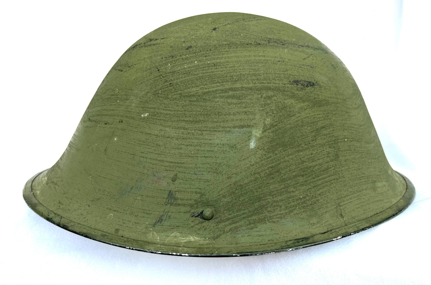 WW2 British Mk3 Turtle Helmet Dated 1945 with Liner and Chinstrap dated 1944.