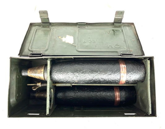 WW2 British 25 Pounder Shell Transit Box - Dated 1937 - from Dunkirk - Complete With Internal Racks.