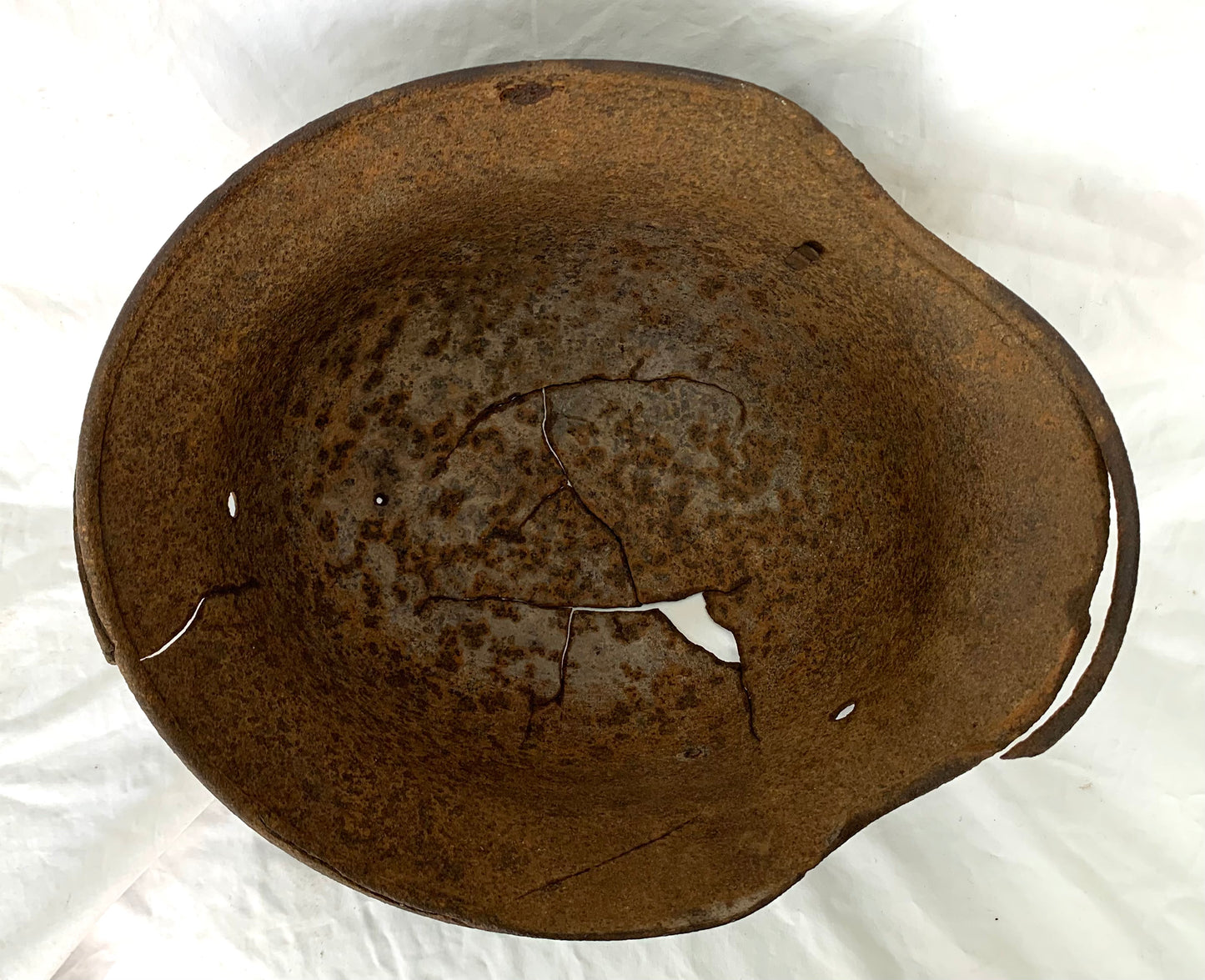 WW2 German M40 SS Battle Damaged Helmet from the Nava Front
