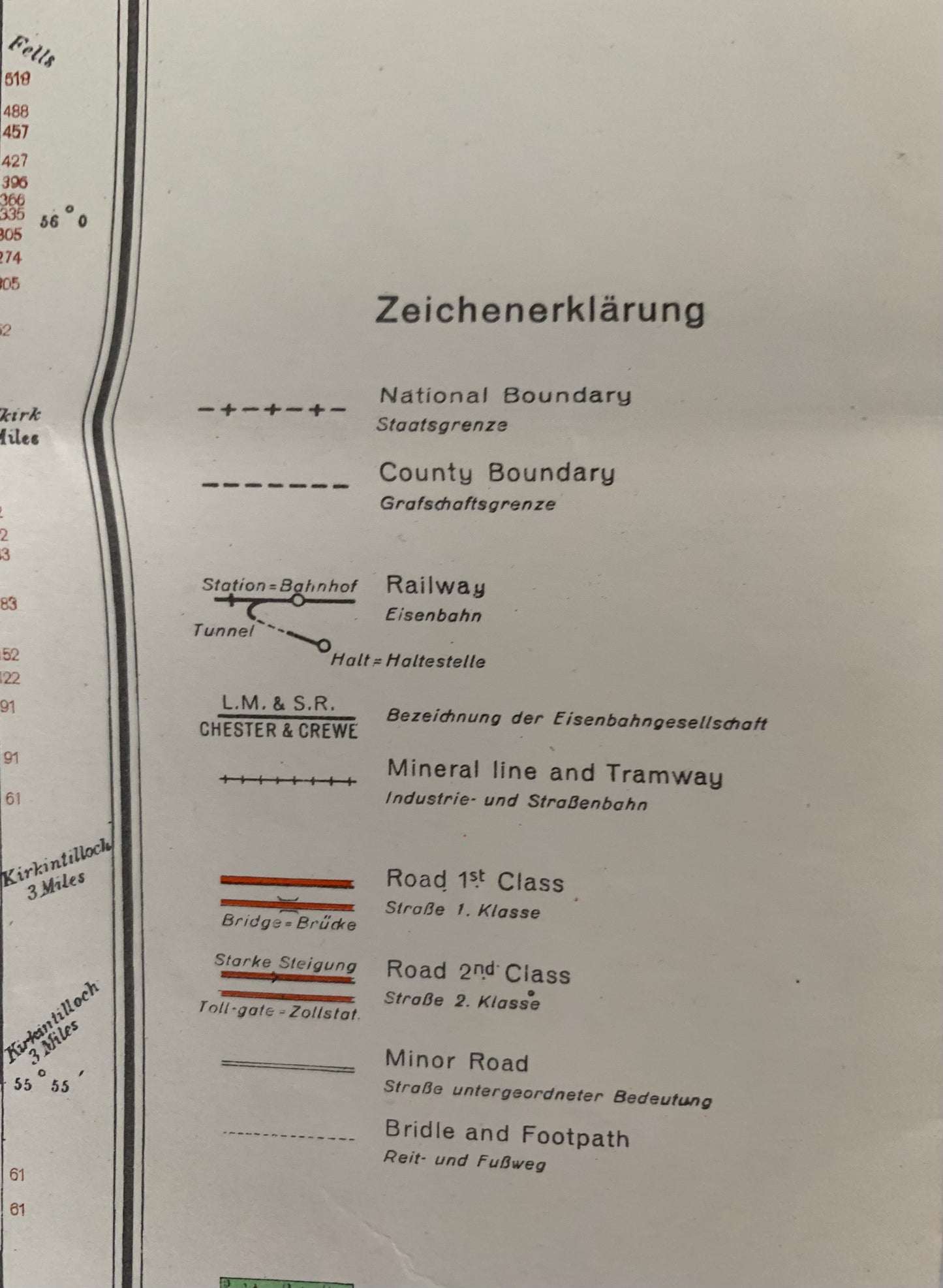 Original WW2 German Invasion Map of Glasgow dated 1938.