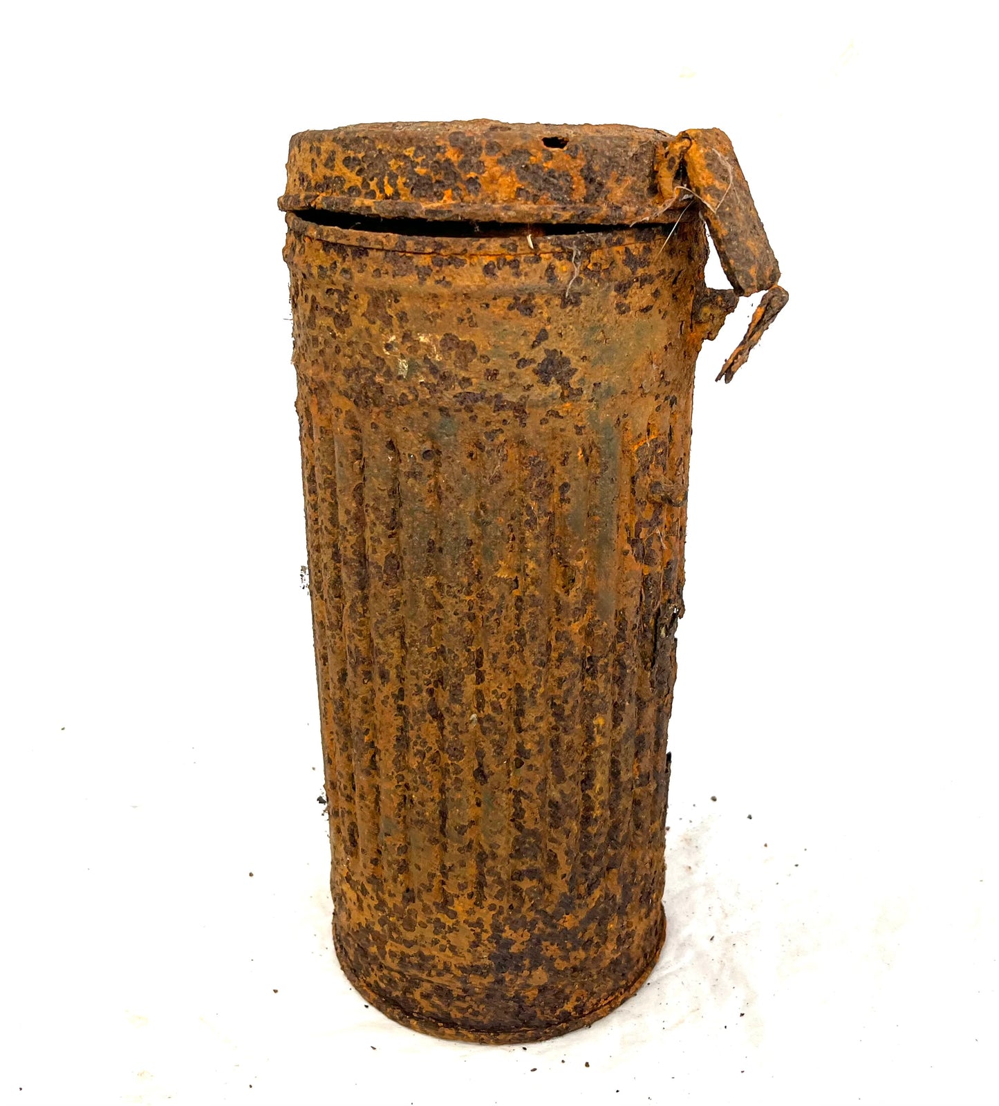 WW2 German Gas Mask Tin recovered from the Battle of Walcheren 1944. (1)