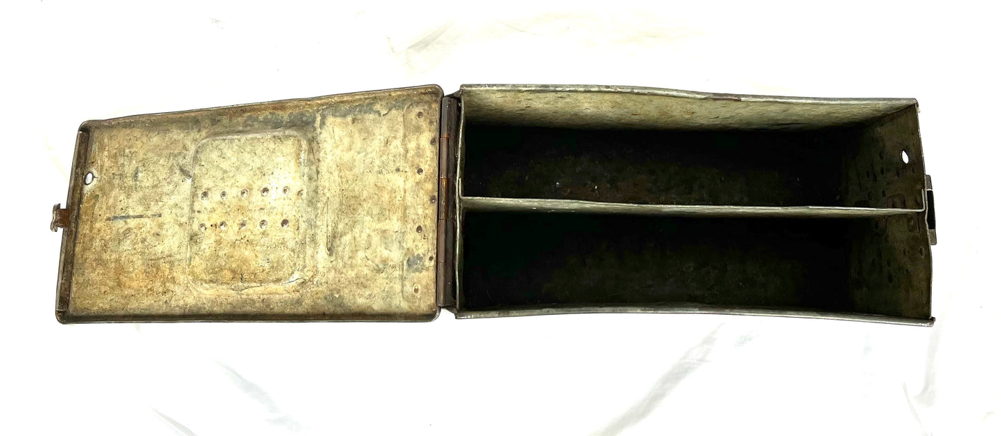 WW1 German MG08 Ammo Tin with Bullet Hole