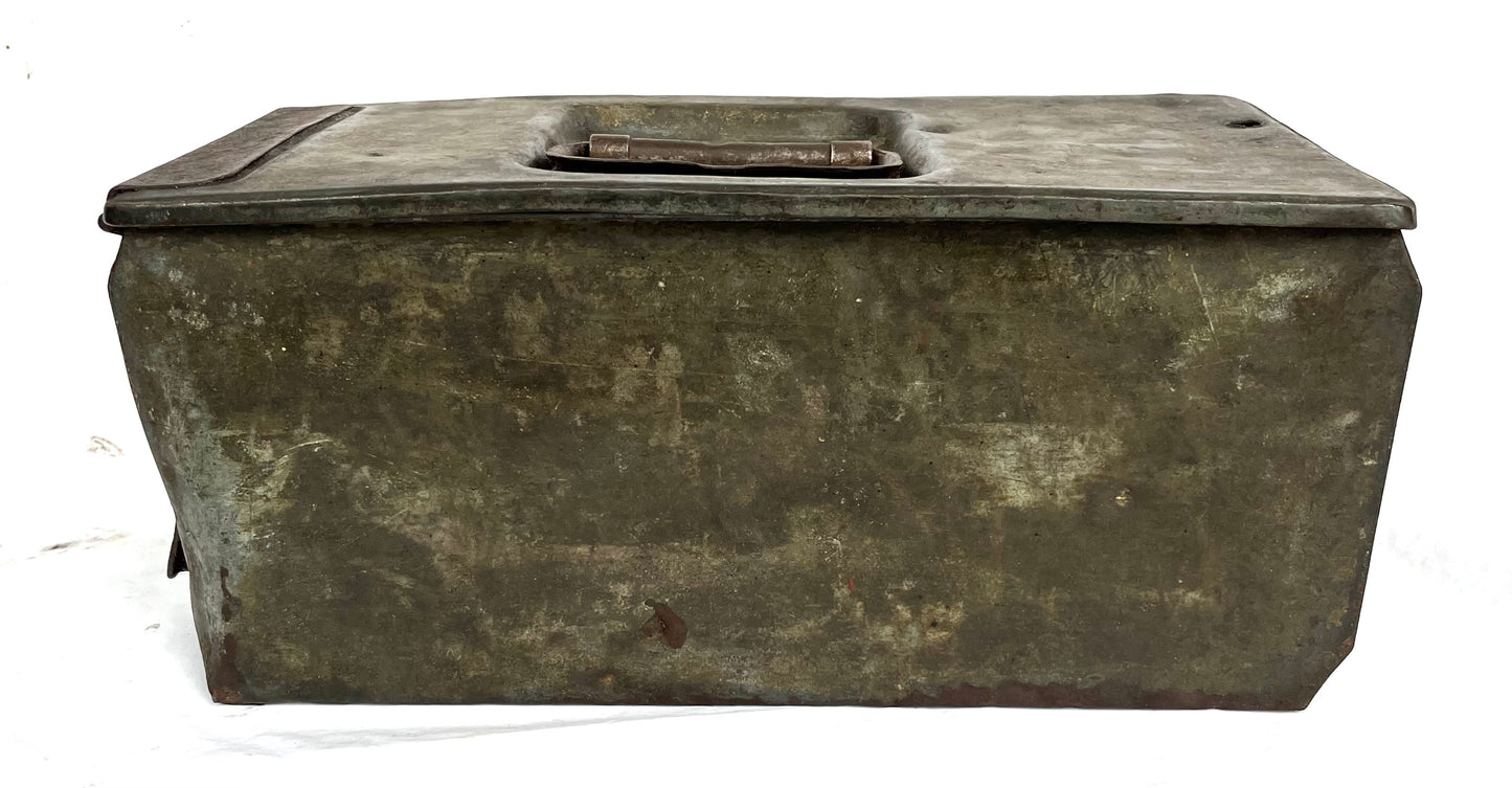 WW1 German MG08 Ammo Tin with Bullet Hole