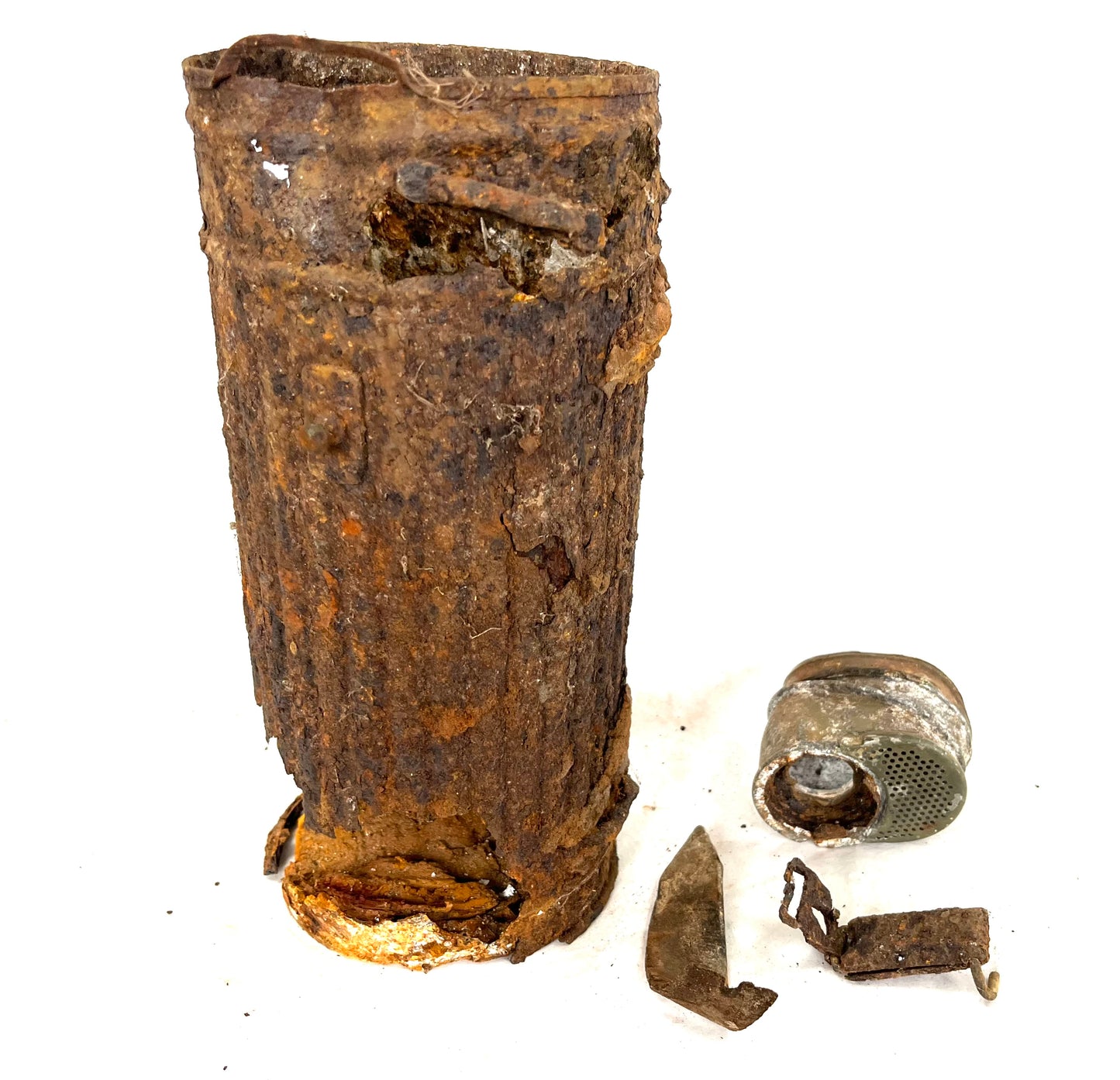 WW2 German Gas Mask Tin recovered from the Battle of Walcheren 1944. (4)