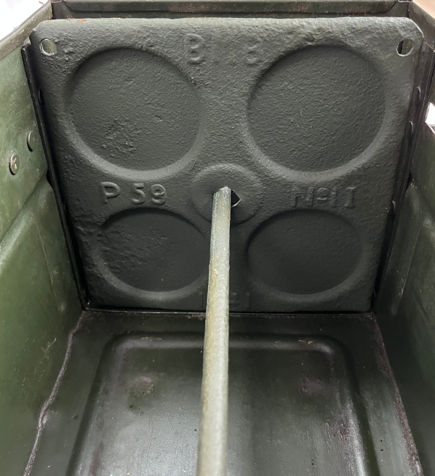 WW2 British 25 Pounder Shell Transit Box - Dated 1937 - from Dunkirk - Complete With Internal Racks.