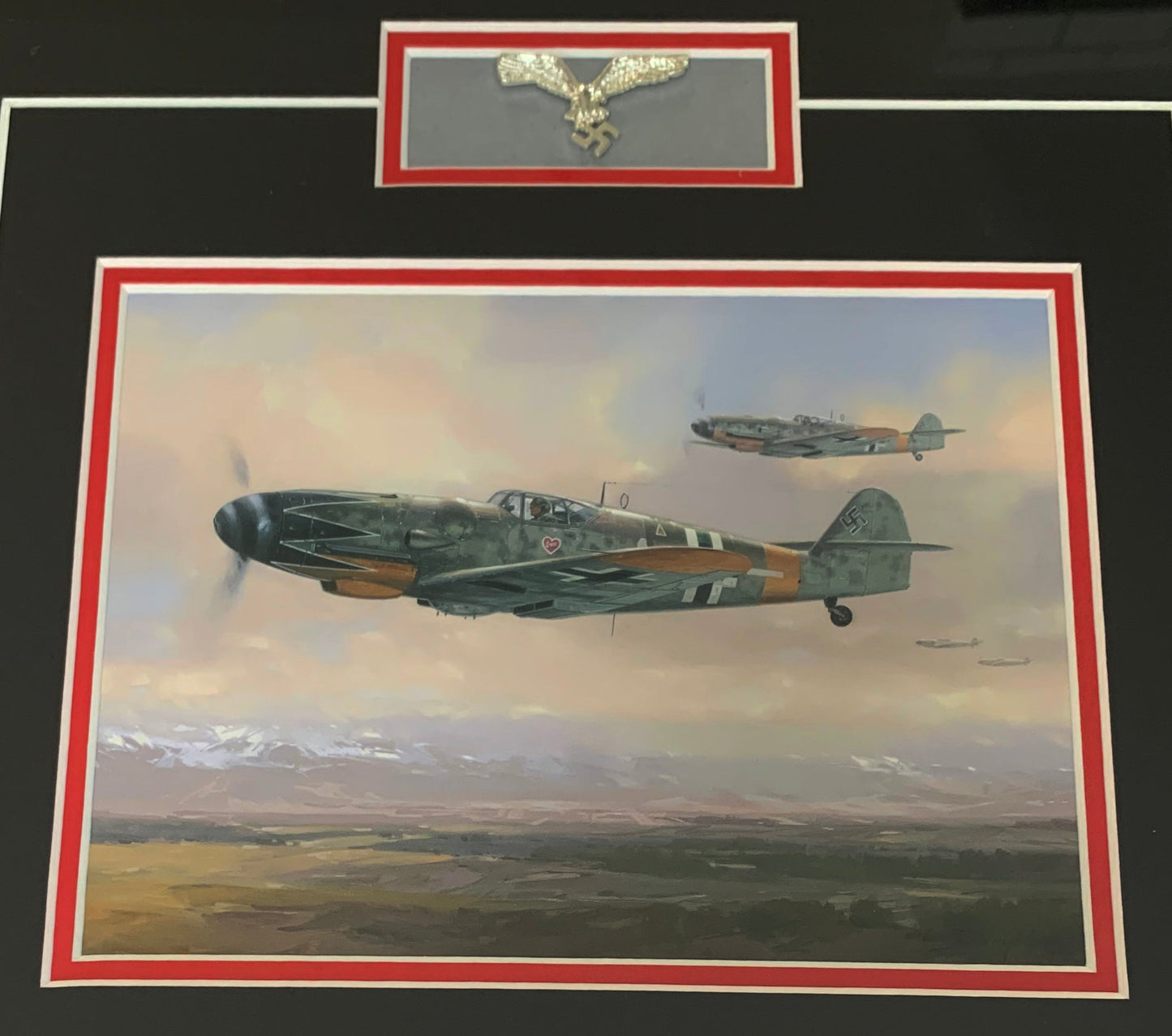 WW2 Luftwaffe Ace Gunther Rall Original Autographed Print Display - Fully Certified