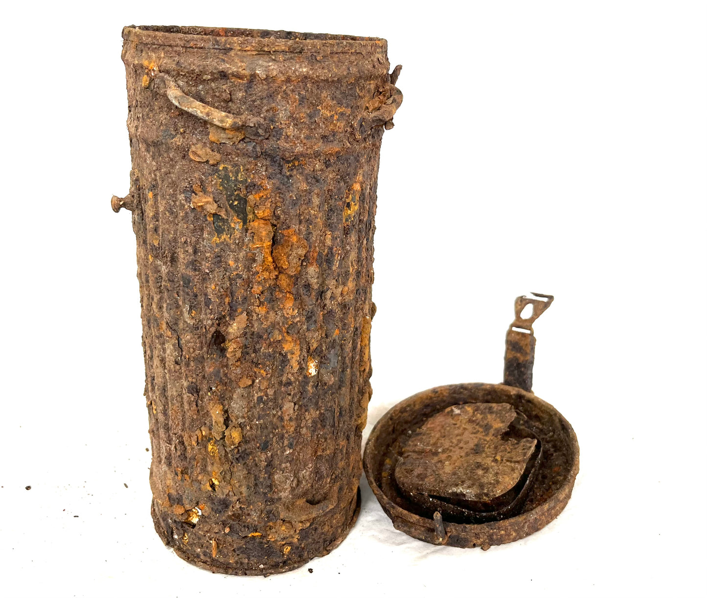 WW2 German Gas Mask Tin recovered from the Battle of Walcheren 1944. (3)