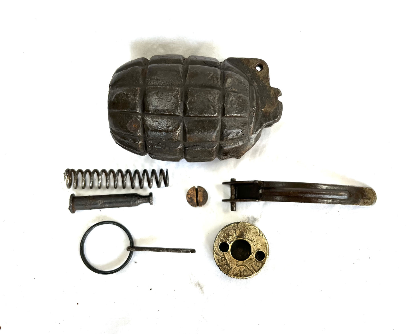 WW1 1916 Mills Bomb No. 5 Mk1 Hand Grenade inert. Super original condition.