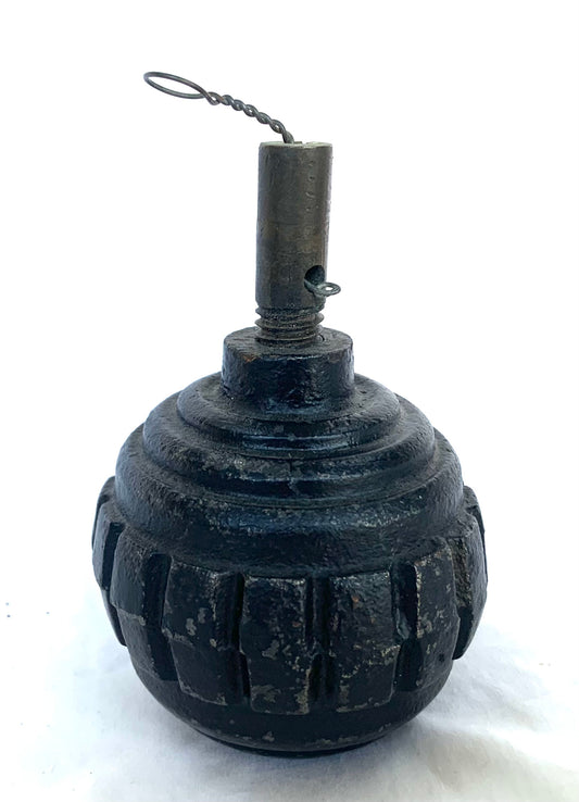 WW1 German Model 1915 Kugel Hand Fragmentation Grenade Kugelhandgranate complete with original WW1 fuse - inert