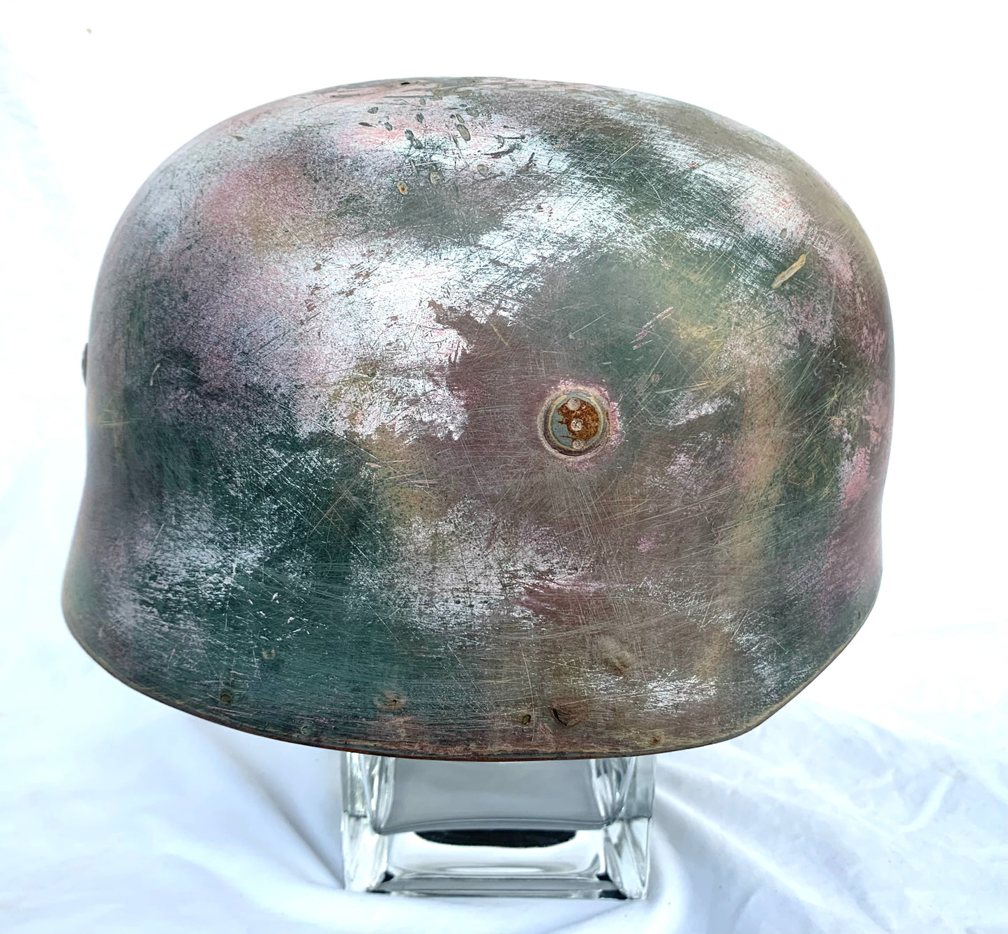 WW2 German Winter Camouflage Fallschirmjäger M38 Helmet with liner and Chinstrap