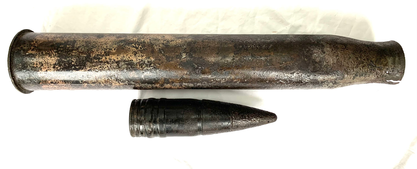 WW2 German King Tiger Armour Piercing Round Dated 1944 - Inert