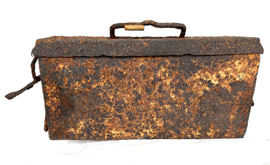 WW2 German MG34/42 ammo tin recovered from the Battle of Walcheren 1944. (1)