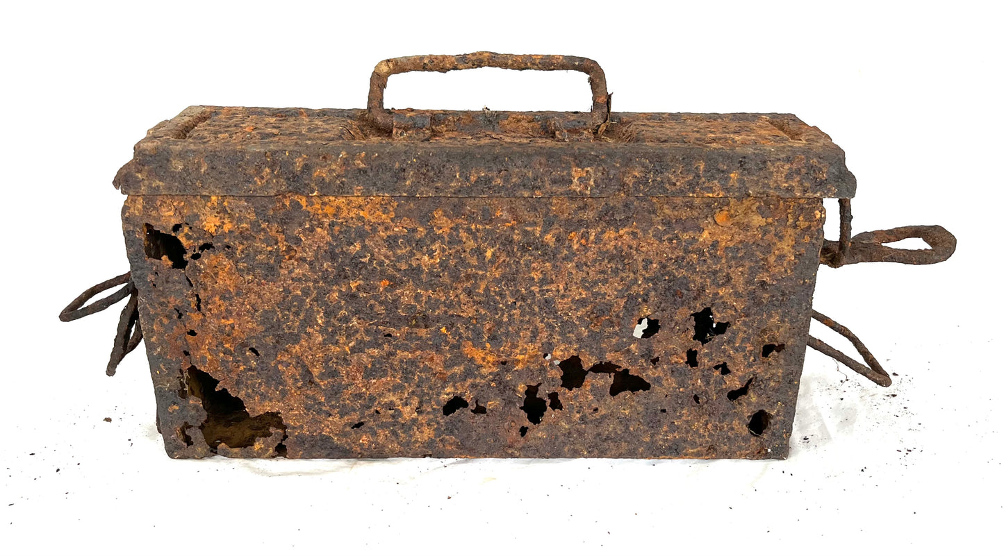 WW2 German MG34/42 ammo tin recovered from the Battle of Walcheren 1944. (2)