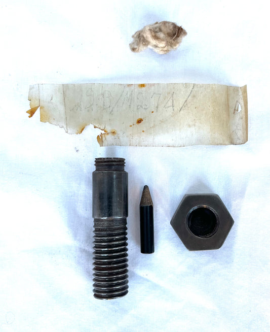 WW2 SOE/Resistance Bolt with concealed pencil and message paper. Includes wartime message!