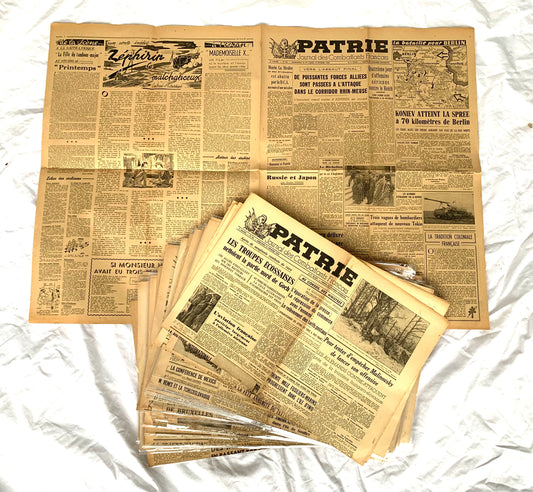 Original WW2 French Resistance FFI Combatants Newspaper ‘Patrie’ dated early 1945