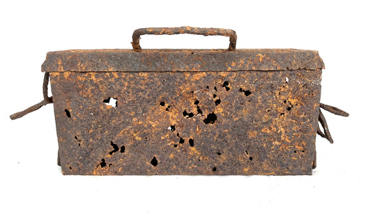 WW2 German MG34/42 ammo tin recovered from the Battle of Walcheren 1944. (2)