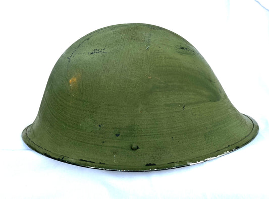 WW2 British early Mk4 Turtle Helmet Dated 1945 with Liner and Chinstrap dated 1944.
