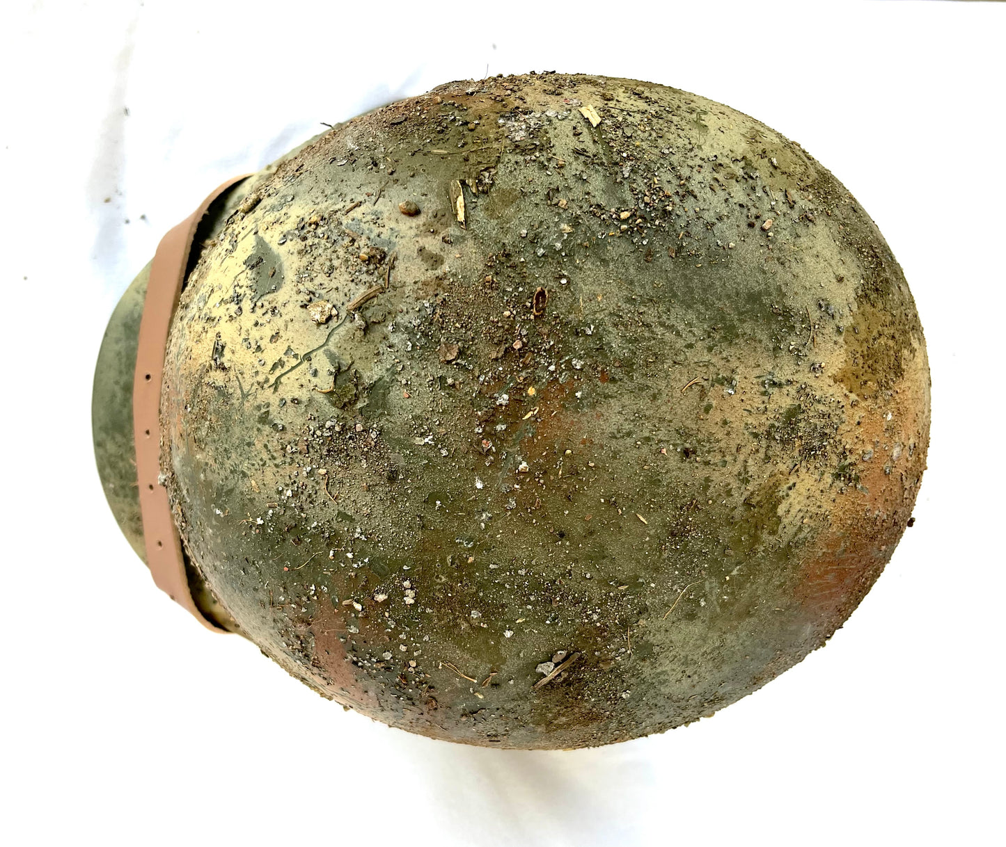 WW2 German M42 Camo Helmet with liner and chinstrap