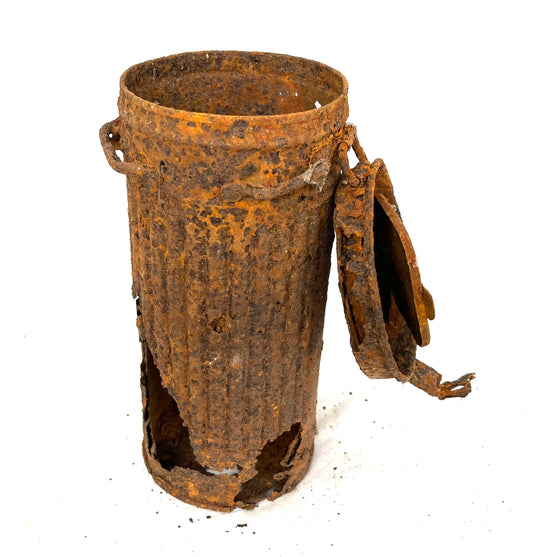 WW2 German Gas Mask Tin recovered from the Battle of Walcheren 1944. (1)