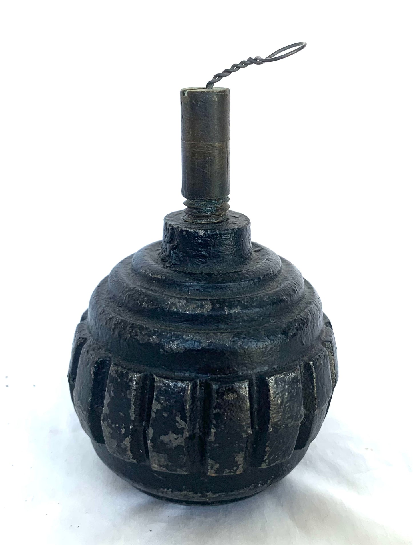 WW1 German Model 1915 Kugel Hand Fragmentation Grenade Kugelhandgranate complete with original WW1 fuse - inert