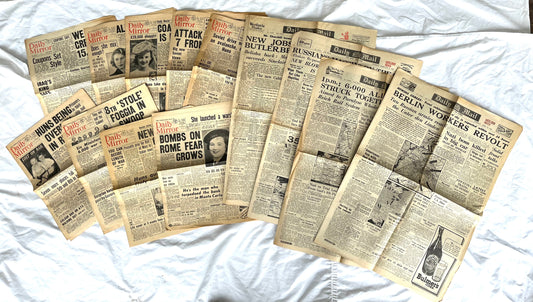 Original WW2 Newspapers- Daily Mirror and Daily Mail - 1943.1944.1945