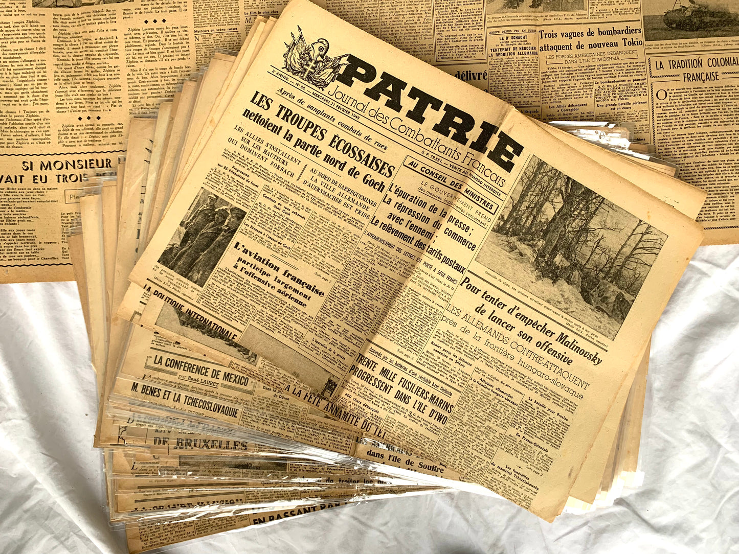 Original WW2 French Resistance FFI Combatants Newspapers      ‘Patrie’ dated early 1945