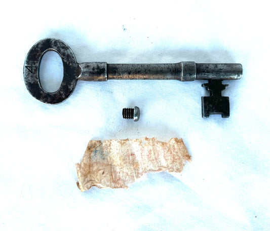 WW2 SOE/Resistance Key with concealed message paper. With written message.