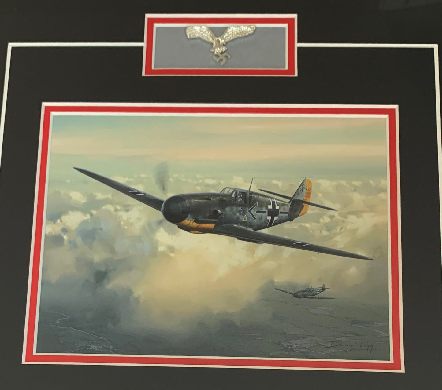 WW2 Luftwaffe Ace Adolf Galland Autographed Original Print Display - Fully Certified