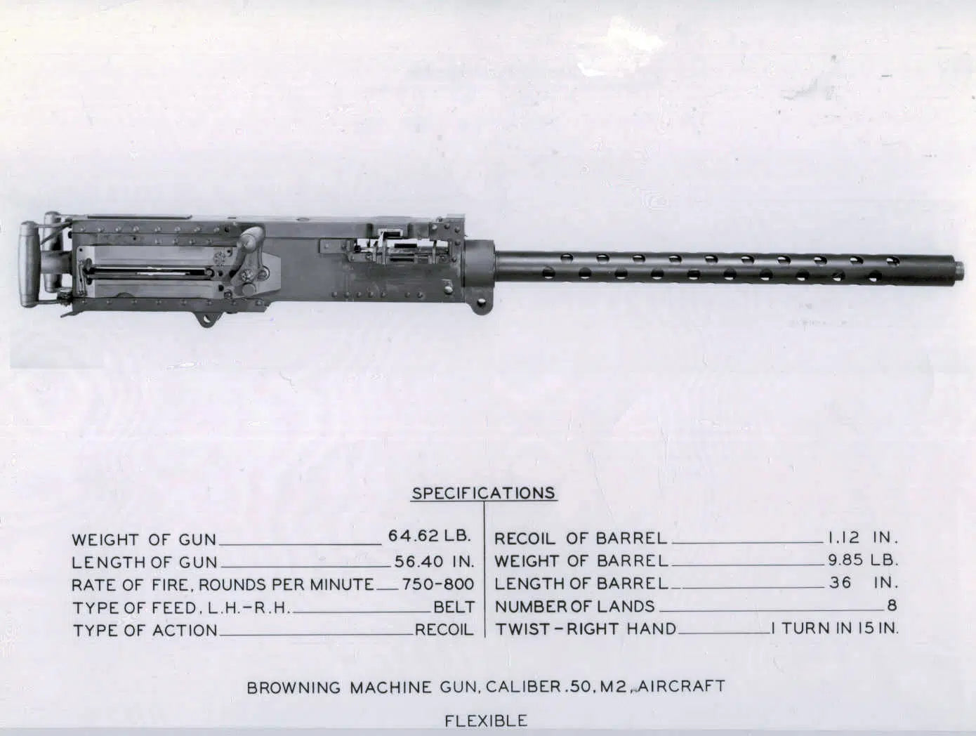 WW2 USAAF B17 Deactivated .50 Calibre Browning AN M2 Barrel and Shroud