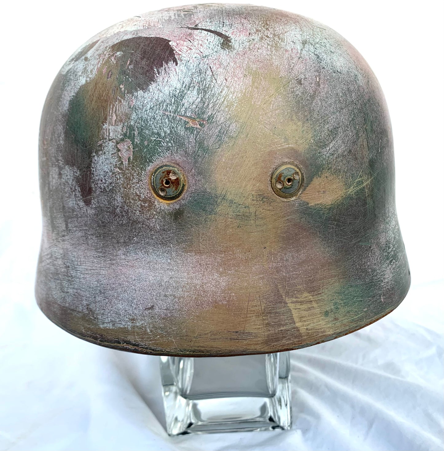 WW2 German Winter Camouflage Fallschirmjäger M38 Helmet with liner and Chinstrap