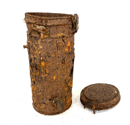 WW2 German Gas Mask Tin recovered from the Battle of Walcheren 1944. (2)