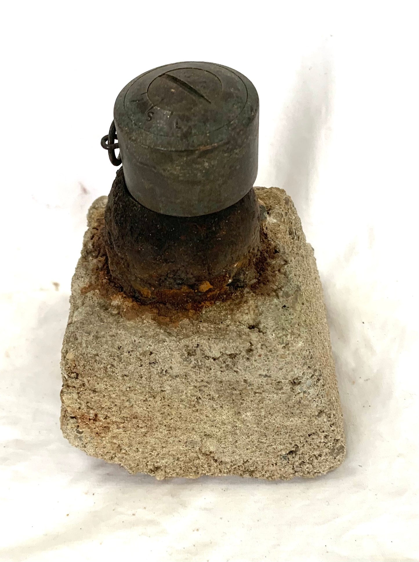 WW2 German Schutzenminen Improvised Concrete Mine with Druck fuse - inert