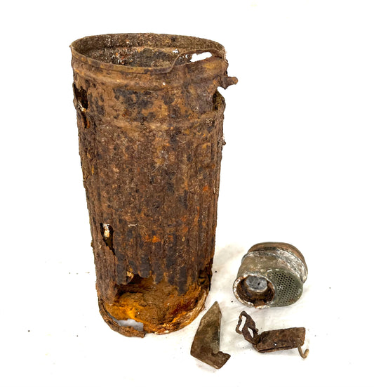 WW2 German Gas Mask Tin recovered from the Battle of Walcheren 1944. (4)