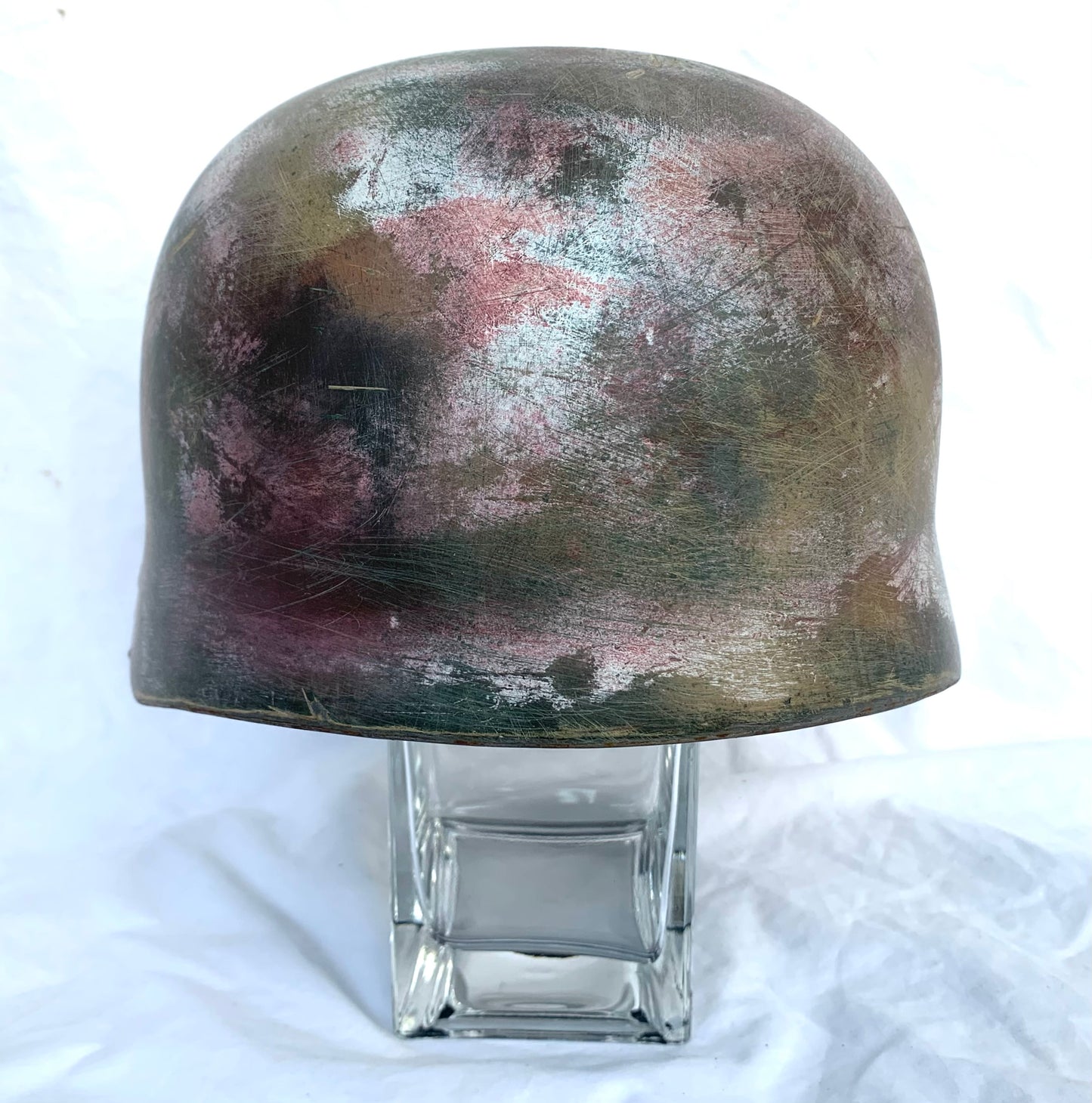 WW2 German Winter Camouflage Fallschirmjäger M38 Helmet with liner and Chinstrap