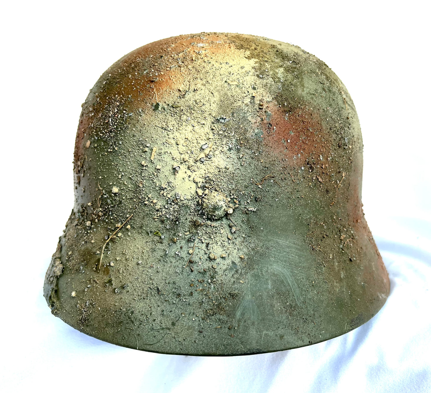 WW2 German M42 Camo Helmet with liner and chinstrap