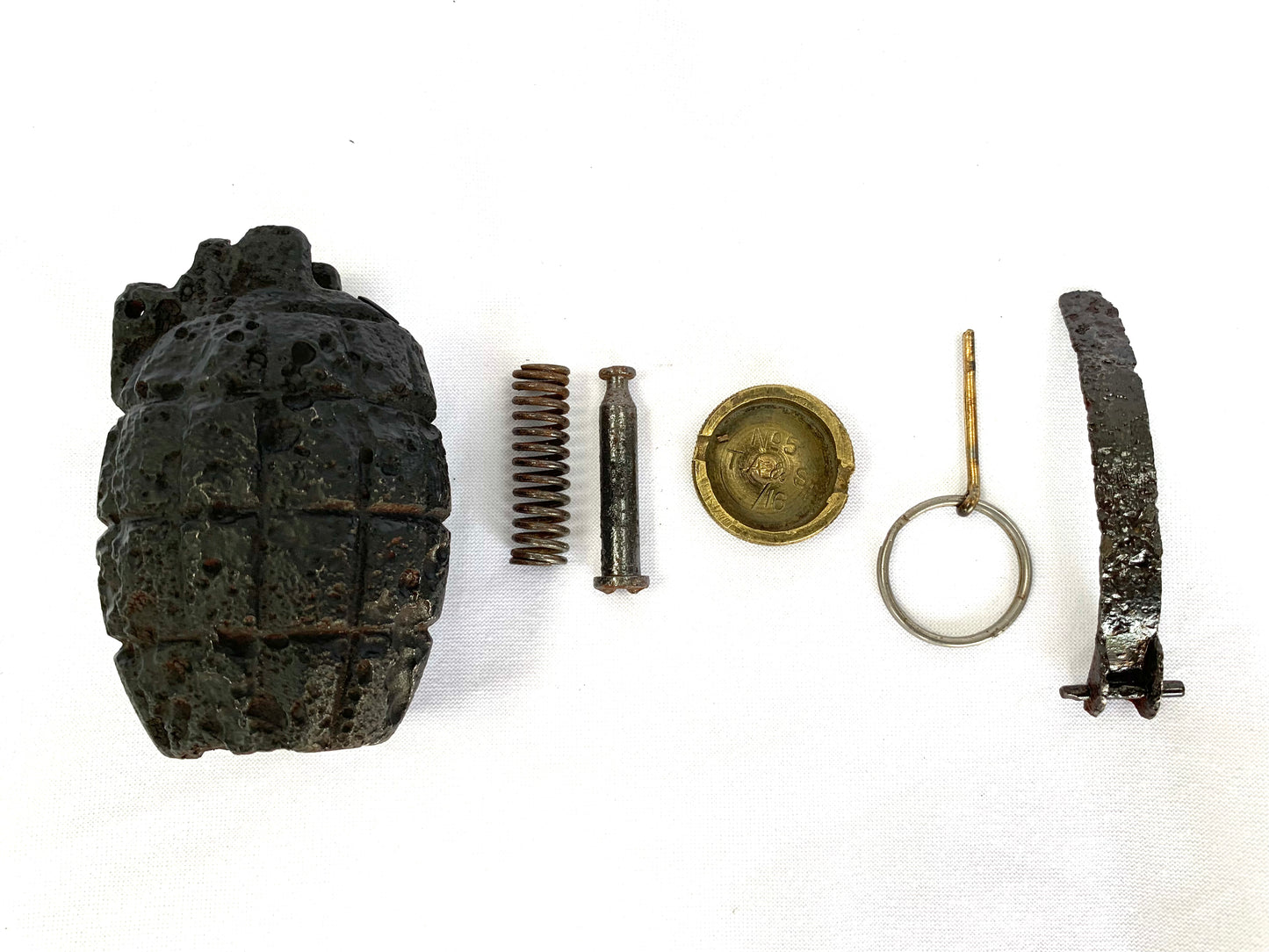 WW1 1916 dated British No. 5 Mills Mk1 Grenade by Thomas Adshead and Sons