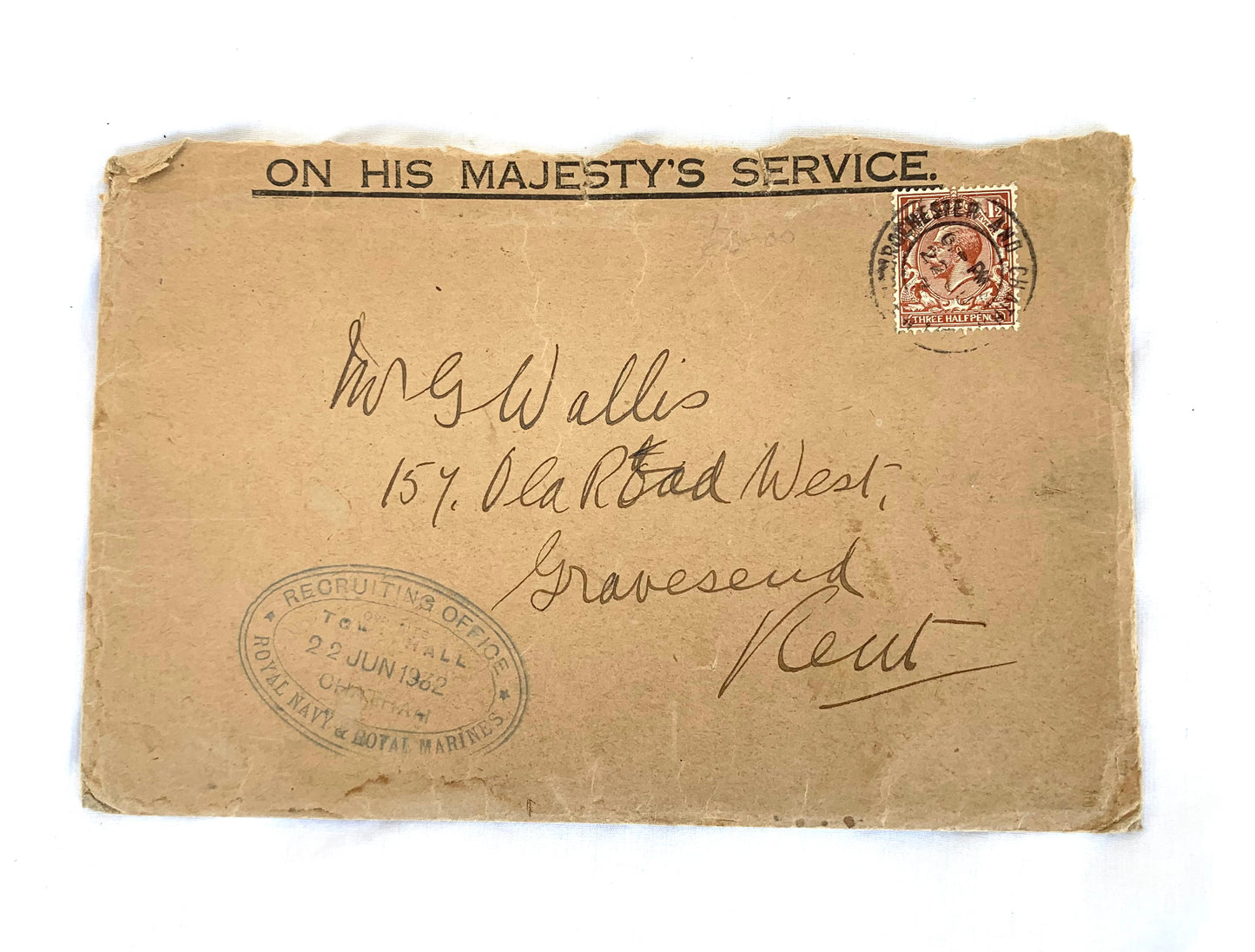 Pre WW2 Royal Navy Recruiting Booklet, letter and envelope to young man from Gravesend. Dated 1932.