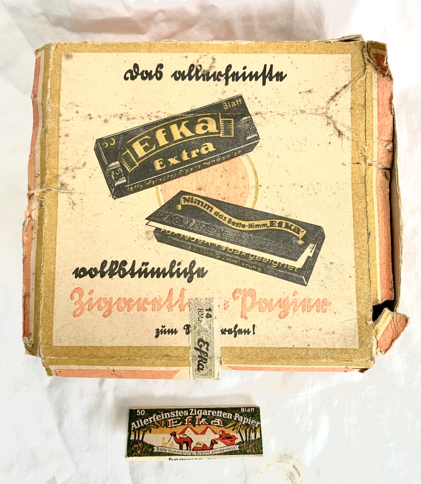 WW2 German Efka Cigarette Paper Box and 1 Packet of Papers - marked ‘Only for Wehrmacht’