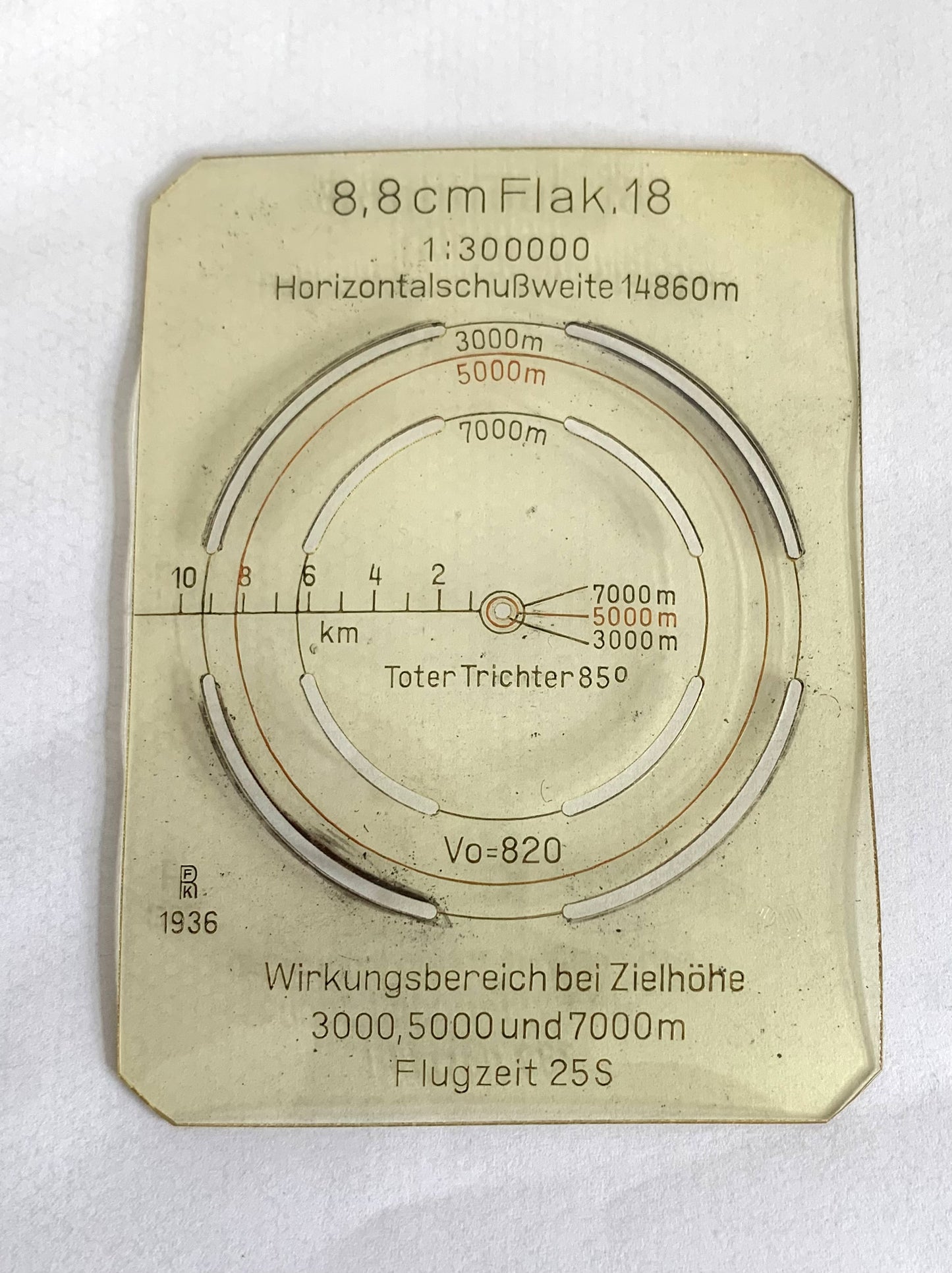 WW2 German 88mm Flak Range Aid dated 1936