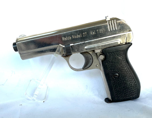 Deactivated WW2 Nazi CZ27 Pistol with Waffenampt stamps and full matching serial numbers.
