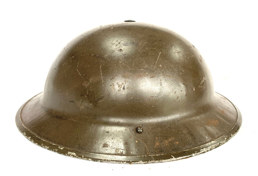 WW2 British Tommy Helmet Dated 1939 with Liner and Chinstrap named to H. I. Simfield.