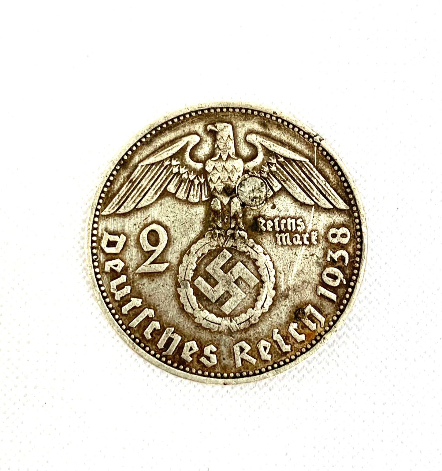 WW2 SOE German 2 Reichsmark Coin with Concealed Blade.